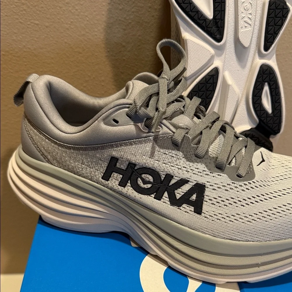 Hoka Bondi 8 Men’s Size 7.5D Gray Running Shoes - Picture 3 of 11